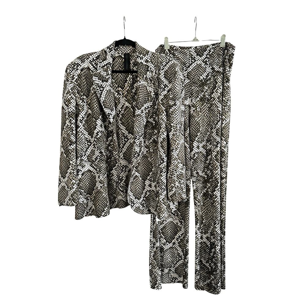 Norma Kamali Python Snake Print Blazer Jacket Boo… - image 1